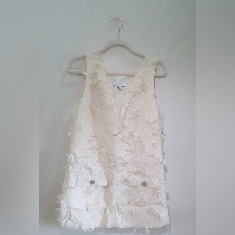 H&M Cream Textured Mini Dress